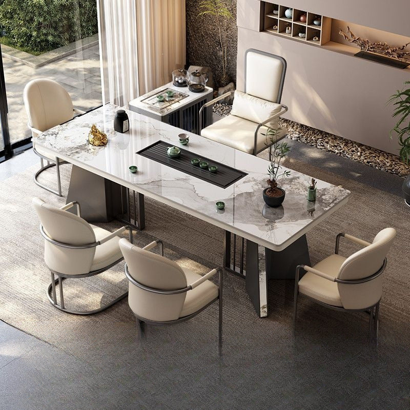 New chinoiserie luxury stone slate tea table table modern tea table and chair combination casualaccessible luxury office large board table tea making table