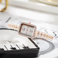 Ouki internet celebrity medieval pearl chain watch women's small mother-of-pearl dial small fragrant style diamond-encrusted women's watch silver
