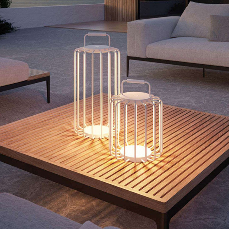 Outdoor waterproof modern solar garden lights artistic cage lights landscape lighting for gardens, villas, and portable use