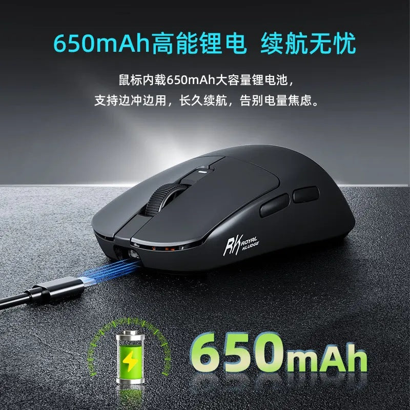 Rk k3 gaming mouse - wireless bluetooth tri-mode wired lightweight paw3950 flagship sensor with dual 8k polling rate