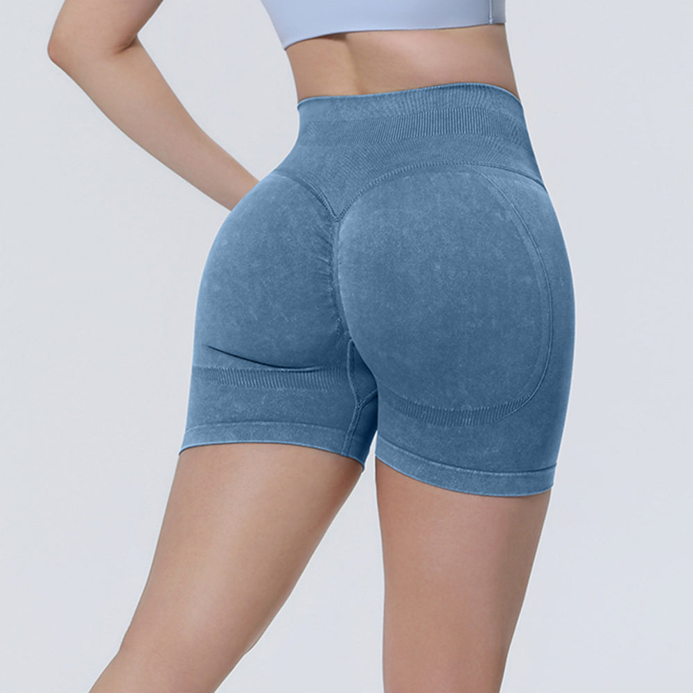 New arrival cross-border seamless washable tight high elastic high waist yoga shorts sports running fitness yoga wear three-quarter pants