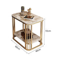 Italian light luxury modern slate side table small coffee table balcony living room for home small apartment casual suspended double-layer tea table
