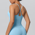 New arrival cross-border pure color double-sided nylon cross back tight sports intimates running fitness yoga wear tops for women