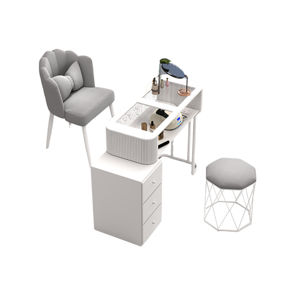 Cream style manicure table and chair set Japanese manicure table special price economical single double ins Internet celebrity multi-function