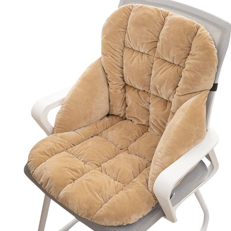 Heated seat cushion and backrest combo - electric heating for office, winter plush warm chair pad, prolonged sitting, removable and washable chair cushion
