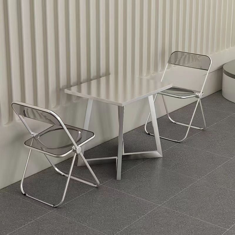 Thickened stainless steel v-leg table set - ideal for fast food restaurants, cafeterias, factories, and industrial-style coffee shops - rectangular dining table and chairs