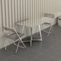 Thickened stainless steel v-leg table set - ideal for fast food restaurants, cafeterias, factories, and industrial-style coffee shops - rectangular dining table and chairs