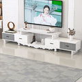 Tempered glass extendable tv stand & coffee table set - minimalist modern european style for small apartments - home living room tv cabinet