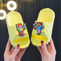 My world eva summer new sandals & slippers - building block character, cute cartoon design, outdoor non-slip slippers for boys & girls