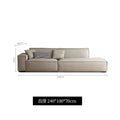 Italian normcore genuine leather sofa modern casual small apartment tofu block sofa living room for home square leather sofa