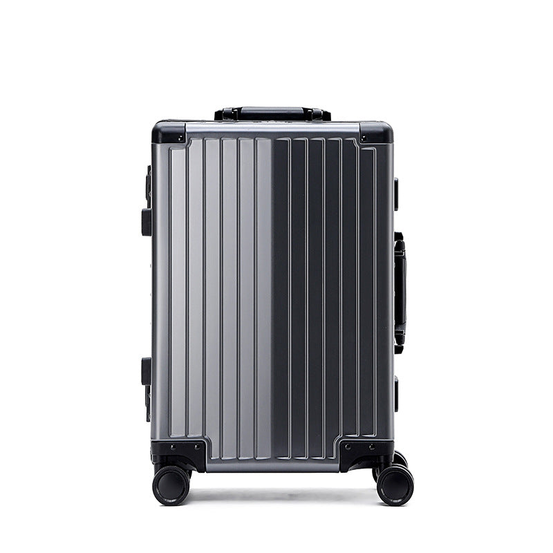 New customized all-aluminum alloy suitcase, metal trolley case, Jiaxing suitcase, universal wheel password case, boarding case.