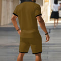 hot-selling men's polo shirt set, new summer two-piece casual short-sleeve and shorts set, dropshipping available