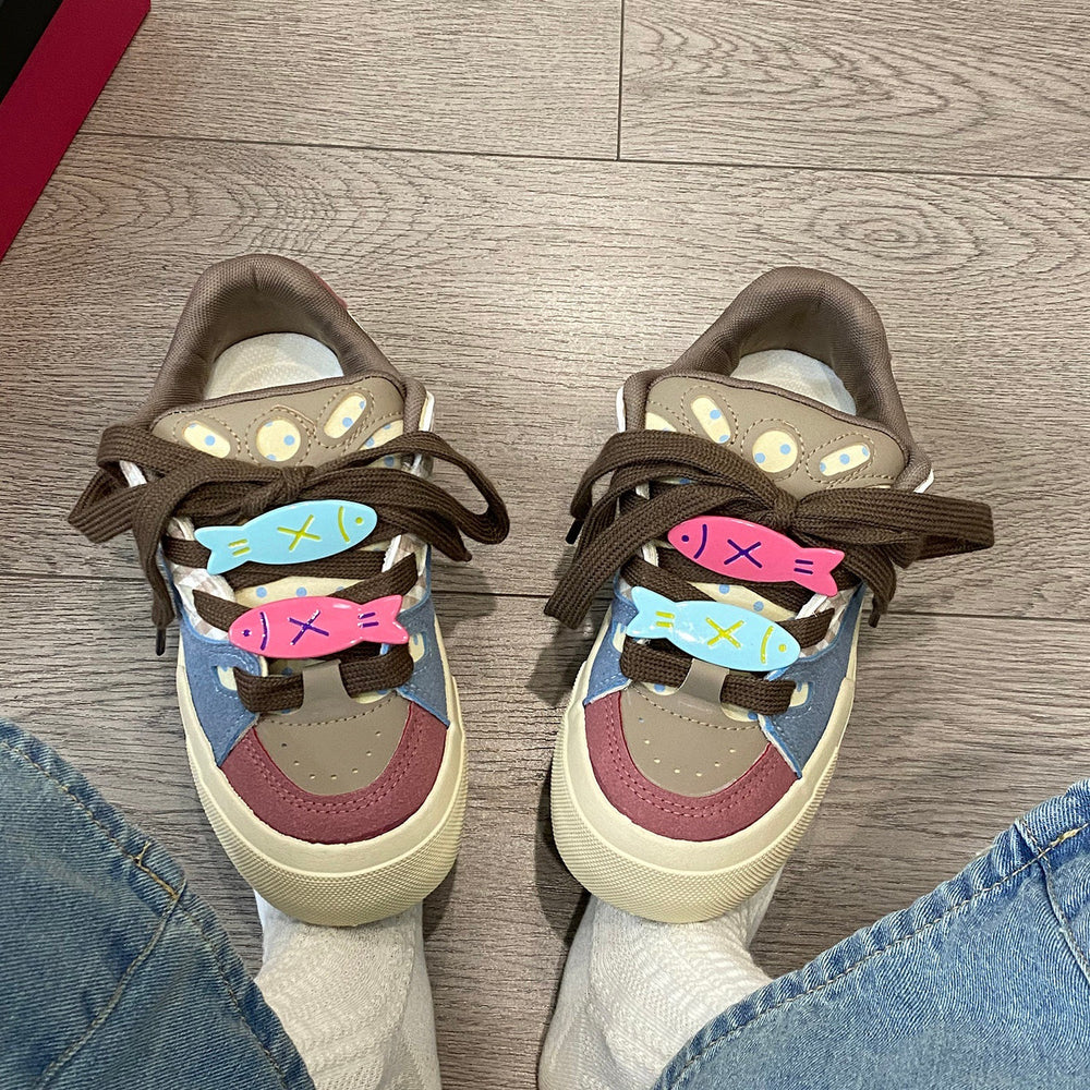 Campus style casual sneakers for women 2026 spring easiest for matchchic shoes thick solewhite shoesretro student skateboard shoes