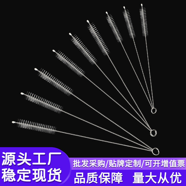 Quanying Baby Stainless Steel Straw Brush Silicone Bottle Brush Nylon Steel Wire Brush Children's Kettle Cleaning Cup Lid Seam Brush