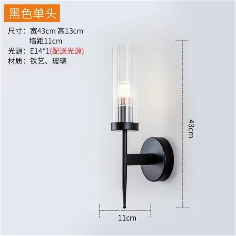Nordic wall lamp postmodern casual creative crystal light luxury living room background wall lamp bedroom stairway aisle bedside lamp