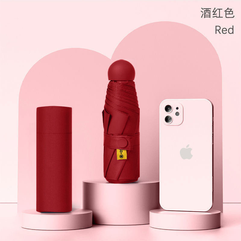 50% off umbrella for both sunny and rainy days, women's sun umbrella, sun protection and uv protection capsule umbrella, foldable mini sunshade umbrella, personalized
