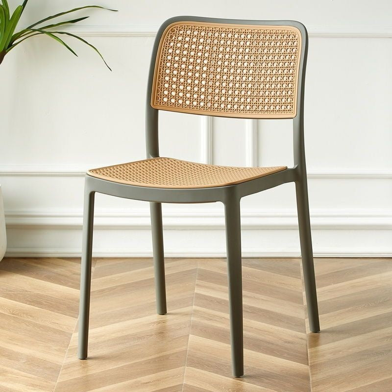 Scandinavian rattan plastic dining chair modern casualfor home backrest chair popularins style restaurant coffee table chair stool