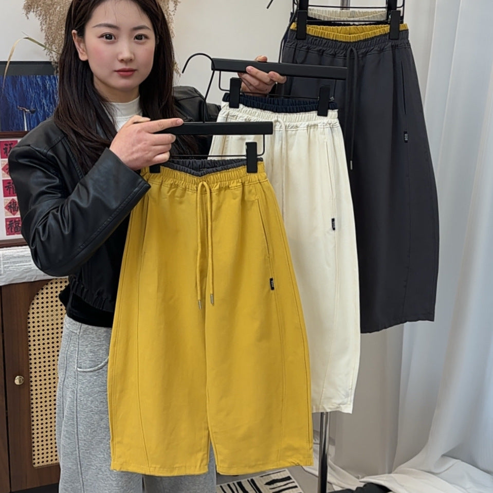 【summer cotton】harem pants  summer lightweight stylish kids' loose fit scimitar straight leg casual trousers