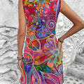 wholesale women's short-sleeved dresses, fashionable women's dresses for spring, summer, and autumn, new cross-border printed designs