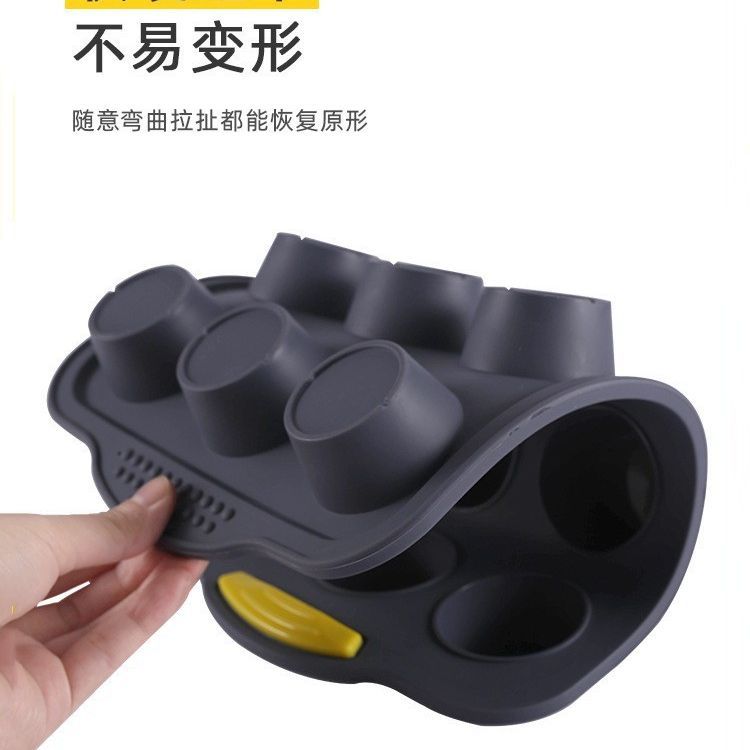 New 12-cavity silicone waffle mold with frame, jelly mold, household two-color non-stick muffin cup baking pan