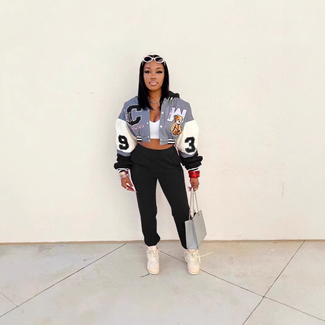 2025 Cross-border African fashion and leisure  baseball jersey printed three-piece set (no hat) versatile