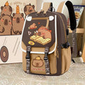 Horizontal zipper brown color learning medium size (single school bag)