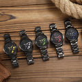 New hollow-out creative tech men's steel band watch with rotating bezel - quartz watch for cross-border e-commerce