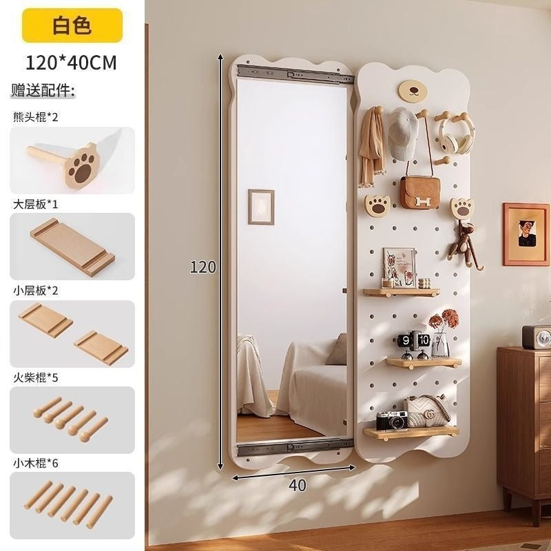 Bear hole board full-length mirror hidden push-pull full-length mirror for home can be closed invisible wall-mounted fitting mirror no