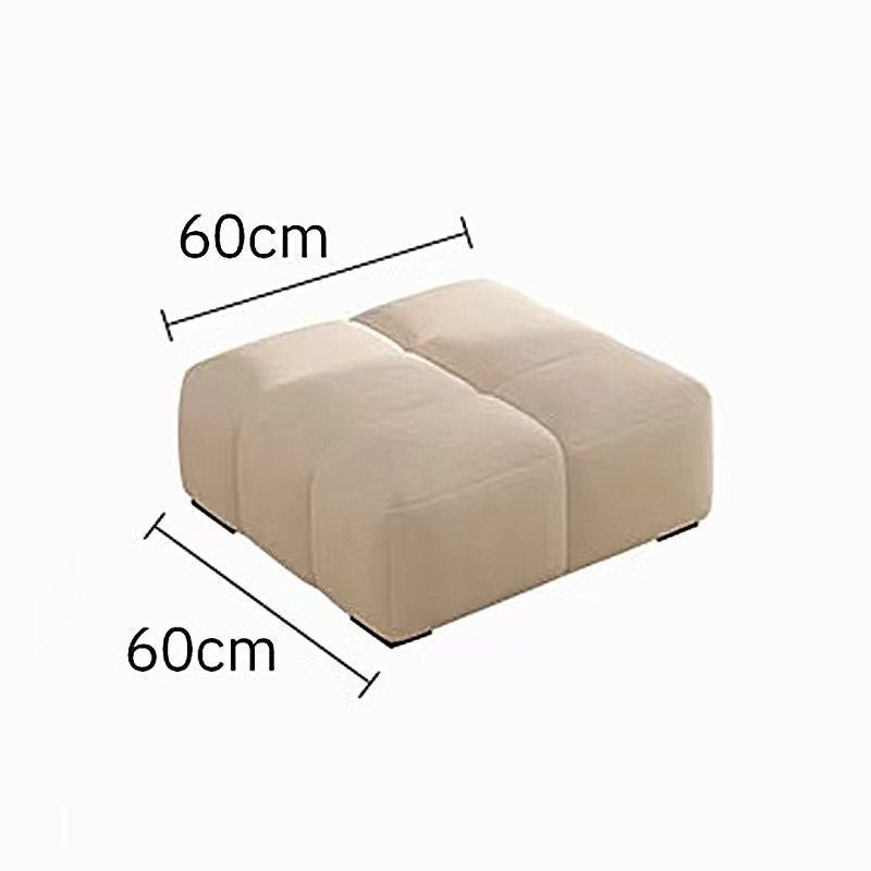 French cream style puff sofa living room modern casual fabric straight row two and three seater small apartment sofa