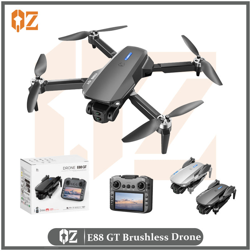E88 gt drone with large screen, esc, dual camera, hd aerial photography, optical flow, long endurance, remote control aircraft toy