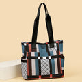 Women's handbag 2026 new collection: large capacity tote bag, fashionable and versatile shoulder bag, color block plaid mom bag