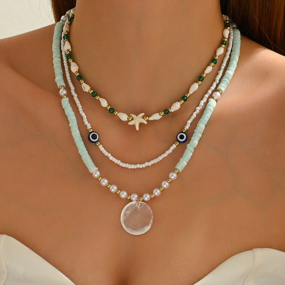 Wholesale seashell necklace set - european & american style, bohemian beach vacation accessories, beaded choker necklace for women