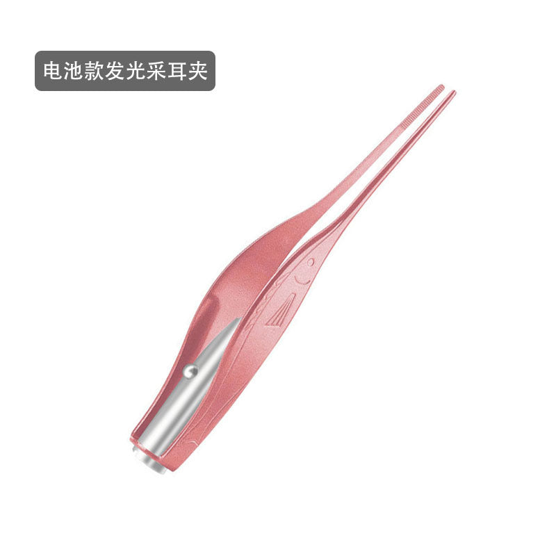 Rechargeable light-emitting ear spoon set, nose pick, ear pick, earwax, baby battery light buckle, ear pick set wholesale