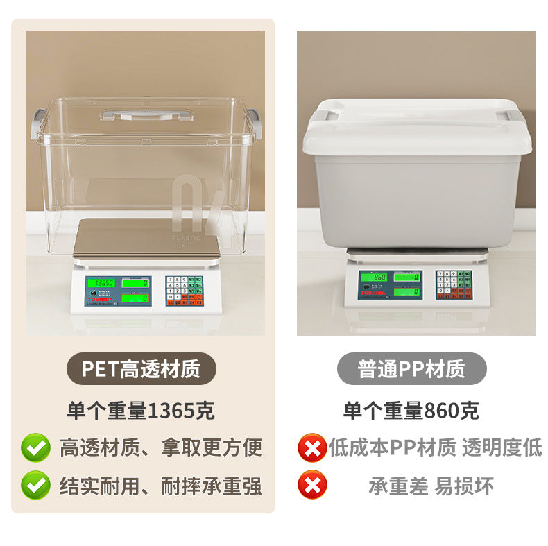 Cross-border household portable storage box Multifunctional thickened finishing box Snacks Lego toys PET transparent storage box