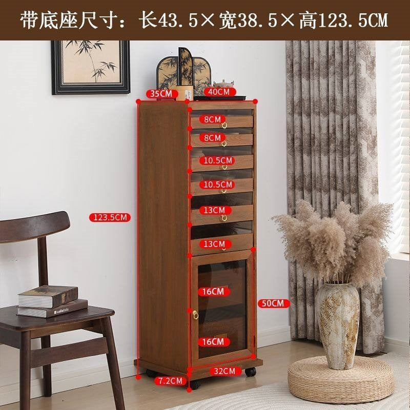 Dental multi-layer storage new chinoiserie tea cabinet dental cabinet manicure storage cabinet tea cup drawer cabinet