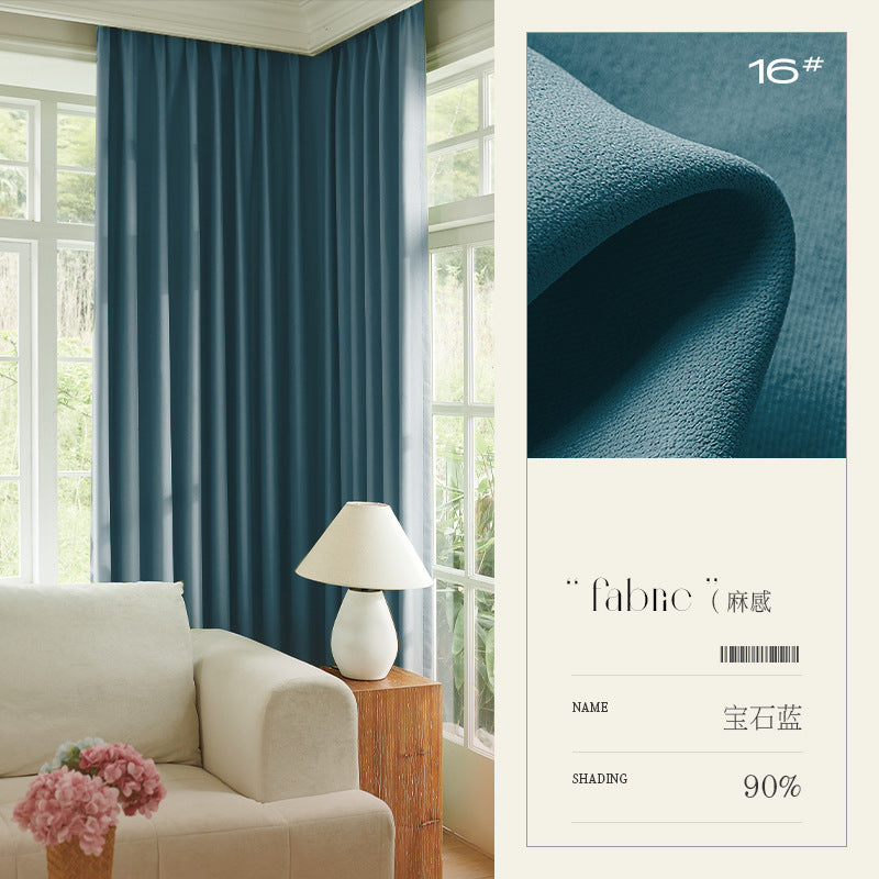Modern minimalist blackout chenille curtain fabric wholesale for bedroom and living room - shaoxing keqiao curtains [project]