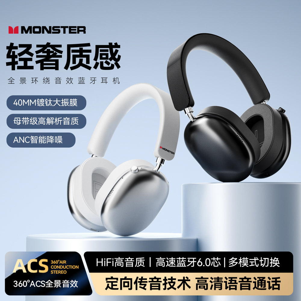 Mons ah100 wireless bluetooth headphones with anc noise cancellation - bluetooth 6.0 for sports and running
