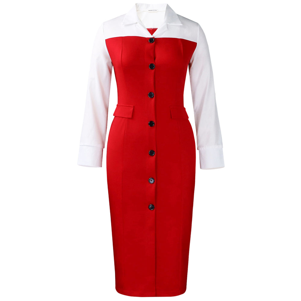 D600 european and american style women's autumn/winter fashion professional long-sleeve blazer collar patchwork bodycon pencil skirt foreign trade dress