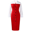 D600 european and american style women's autumn/winter fashion professional long-sleeve blazer collar patchwork bodycon pencil skirt foreign trade dress