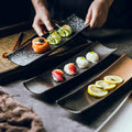 Japanese-style ceramic dessert platter - long serving plate for hotel, home, restaurant, sushi & sashimi presentation - creative tableware
