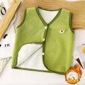 Baby fleece-linedthickenedcardigan children's waistcoat fall and winterkids boys and girls clothing heattech vest infant vest