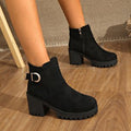 Export cross-border thick heel short boots fall and winter new arrival women's boots high heel boots  boots women's wholesale fashion style
