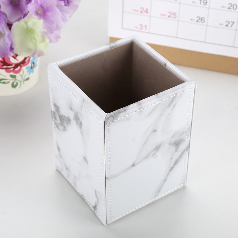 Manufacturer Wholesale Pen Holder Simple Leather Single Pen Holder Business Office Desktop Storage Box Fashion Creative Party Storage Holder