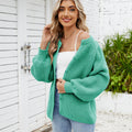 Fashion cross-border export women's clothing new arrival   loosecasual round neck sweater one-row button tops trendy