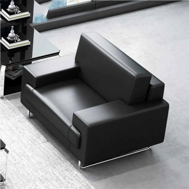 4s office sofa - minimalist modern small reception area seating - three-seater genuine leather business negotiation office