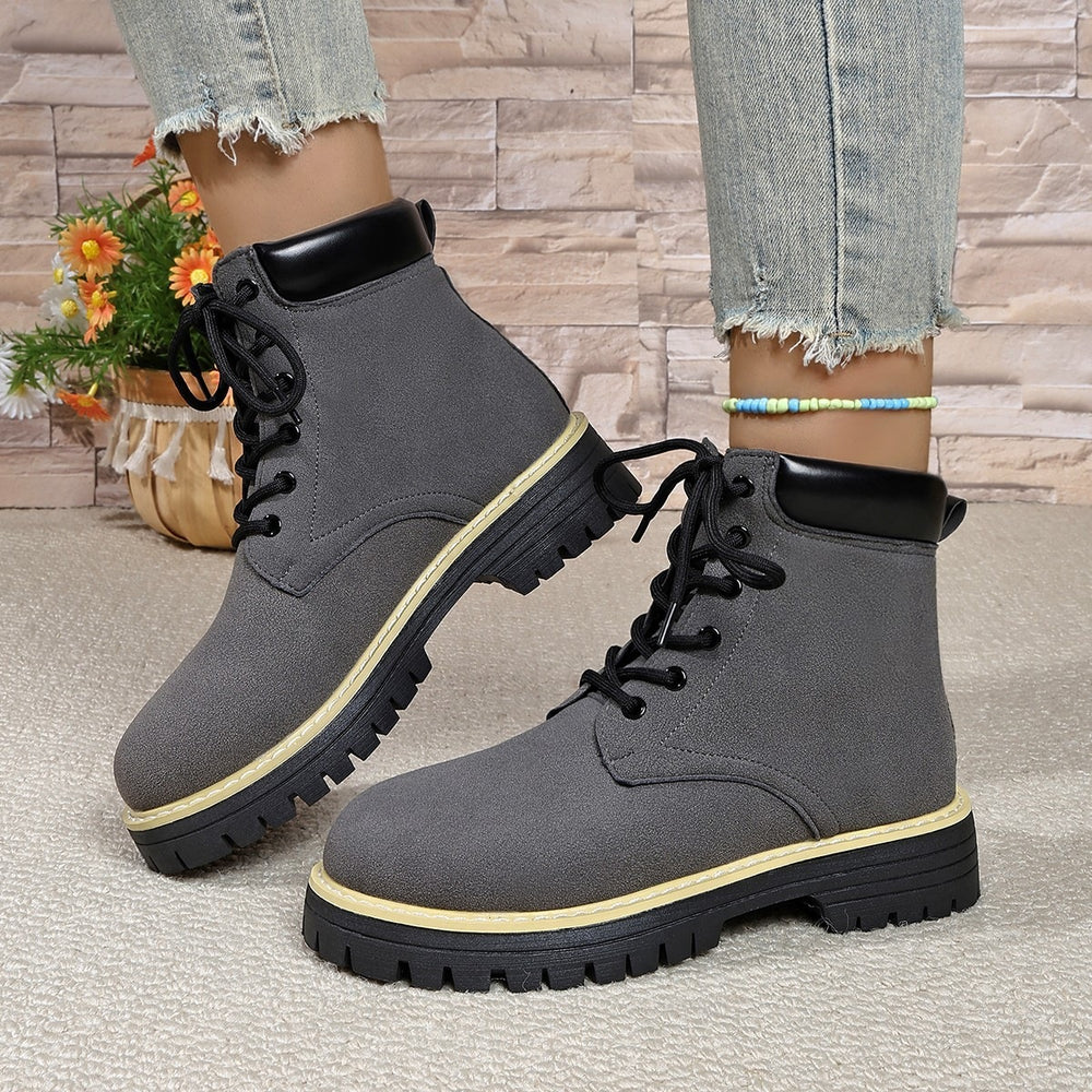 Plus size women's martin boots for export - new autumn/winter  collection: stylish lace-up hiking boots & snow boots