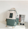 Backpack with flap closure and drawstring, american retro style, school bag for middle and high school students, casual travel, couple's backpack, lightweight college student book bag