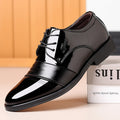 Men's leather dress shoes - summer business formal, plus size, black casual, hidden heel, wedding suit, breathable, british style, groom shoes