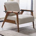 Casual chair recliner white ash solid wood feet living room balcony bedroom for home rest nap lazy small sofa chair