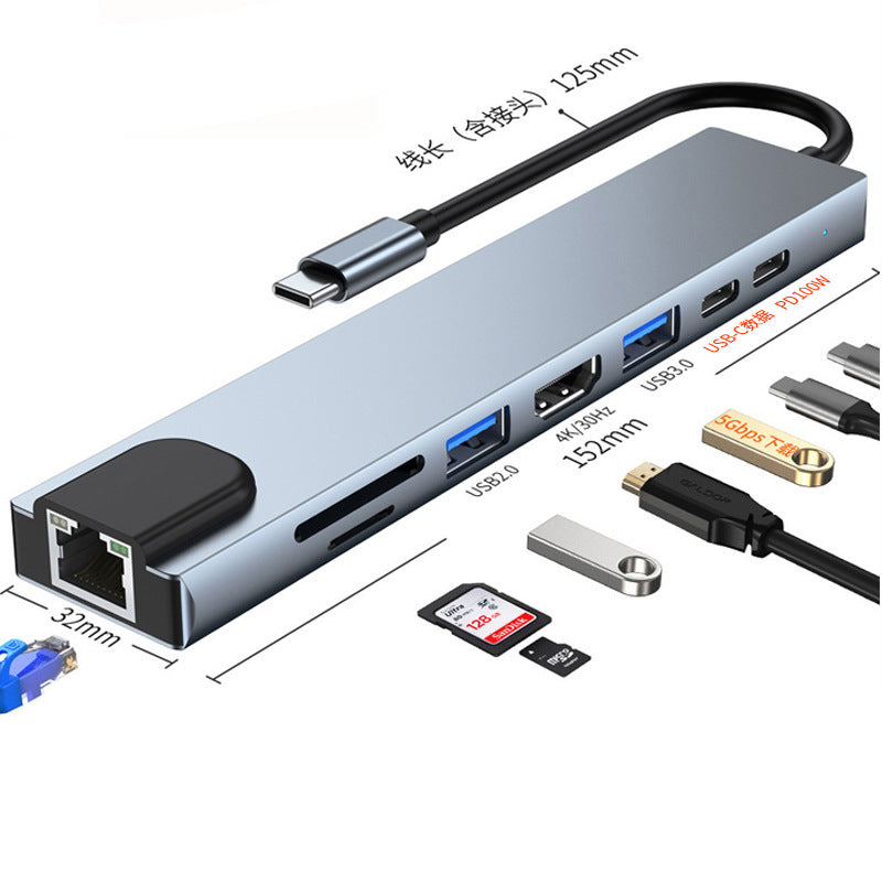 Amazon's best-selling type-c docking station rj45 gigabit network is suitable for macbook notebook usb docking station